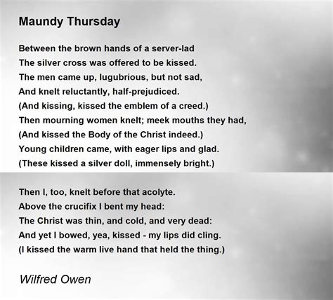 poetry for maundy thursday